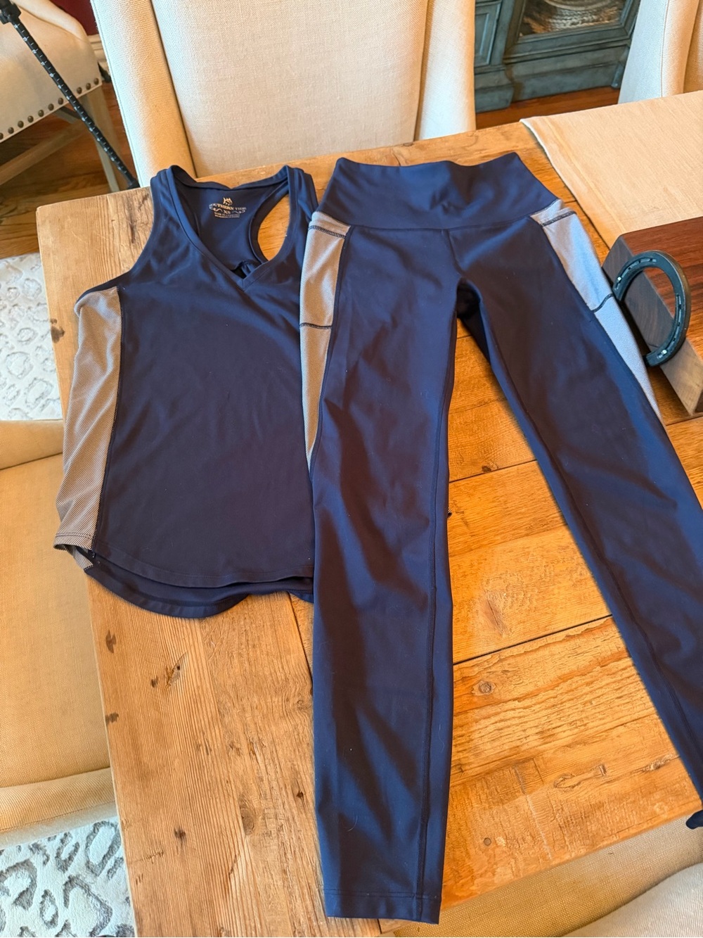 Southern Tide Navy & Gray Active Leggings and Tank Set